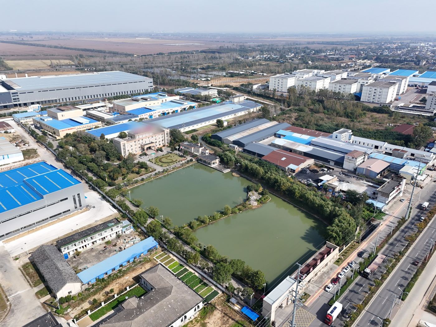 Shengda glass factory campus aerial view